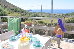 Tienda romántica, 1 cama de matrimonio, vistas al mar, mirando al mar | Terraza o patio