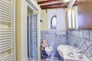 Shower, bidet, towels - Period residence in medieval town in the center of Tuscany (Palaia)