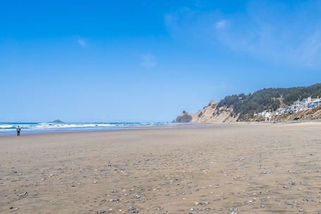 On the beach, beach towels