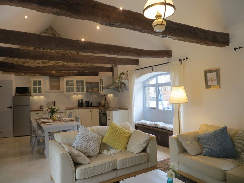 Televisio, takka, DVD-soitin, pöytätennispöytä