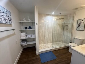 Hair dryer, towels