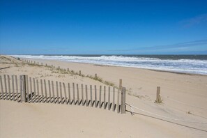 On the beach, beach umbrellas