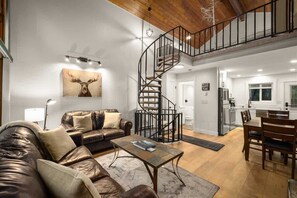 TV, fireplace, offices