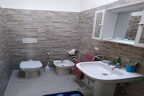 Dusche, Haartrockner, Bidet, Handtücher