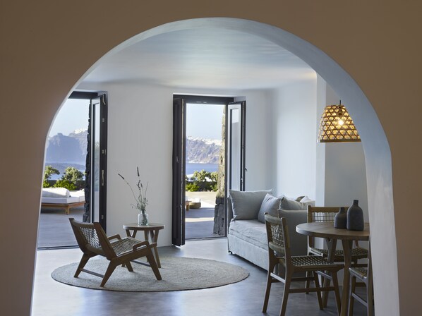 Honeymoon Villa, Private Pool (Caldera View) | View from room - Melidonia Suites (Santorini)