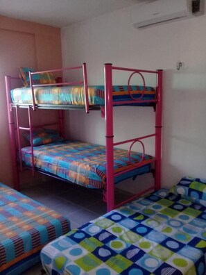 Blackout curtains, free WiFi, bed sheets