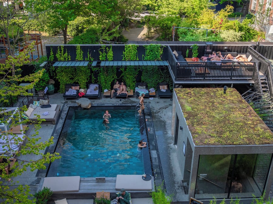 Outdoor pool, a heated pool