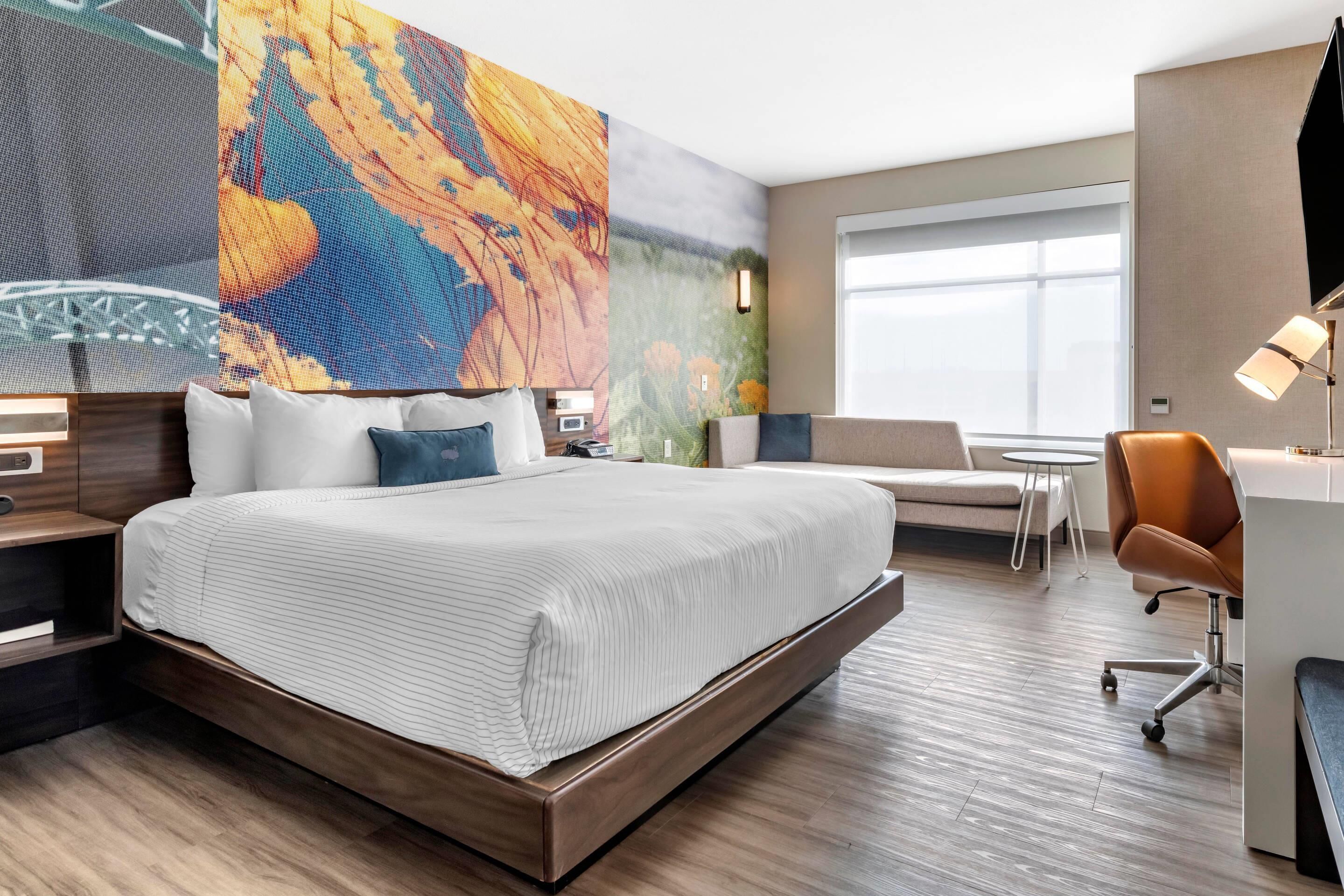 Camas con pillow-top, escritorio y espacio para trabajar con laptop 