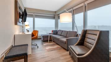 Pillowtop beds, desk, laptop workspace, iron/ironing board