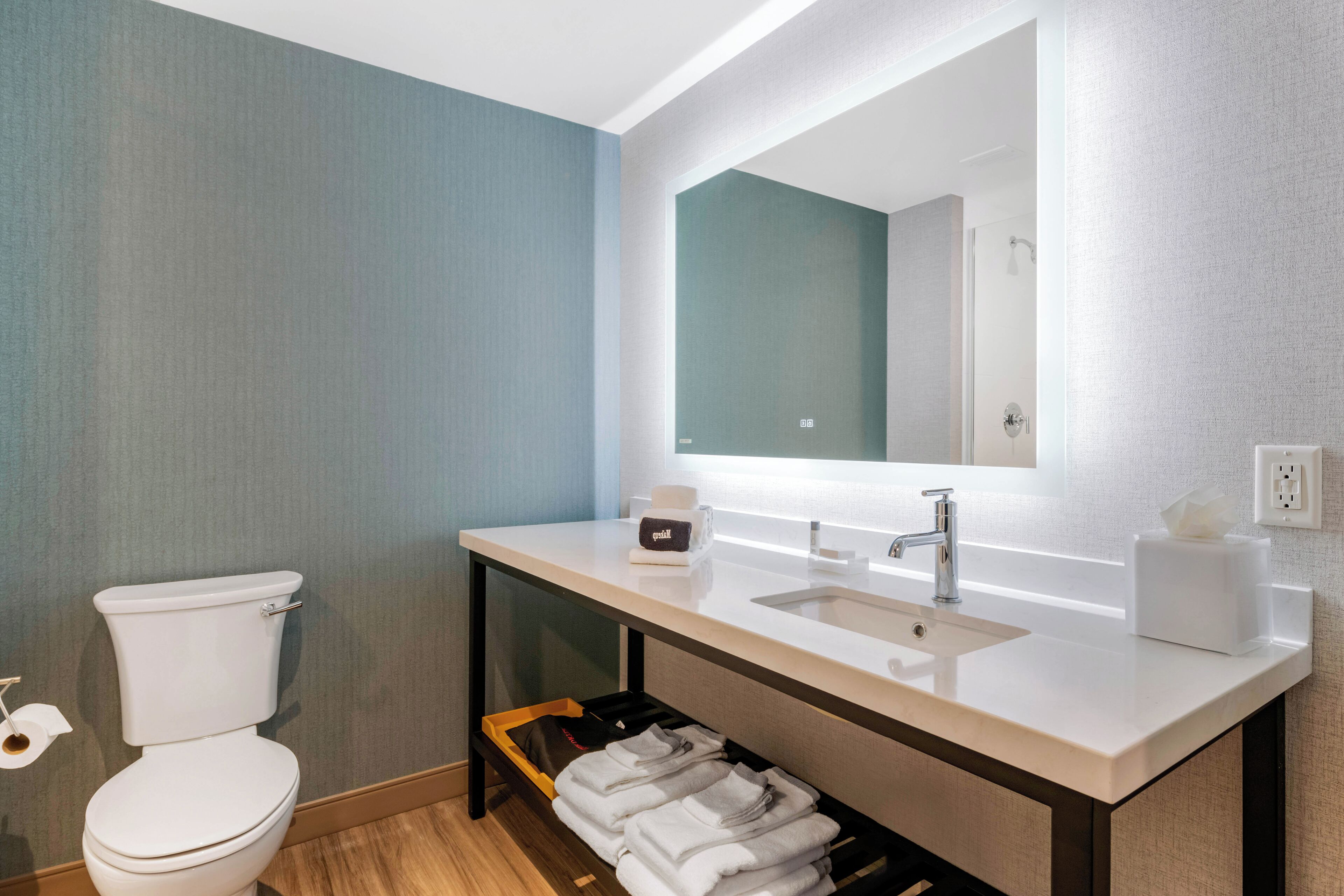 free toiletries, hair dryer, towels