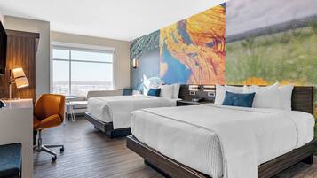 Standard Room, 2 Queen Beds, Non Smoking | Pillowtop beds, desk, laptop workspace, iron/ironing board