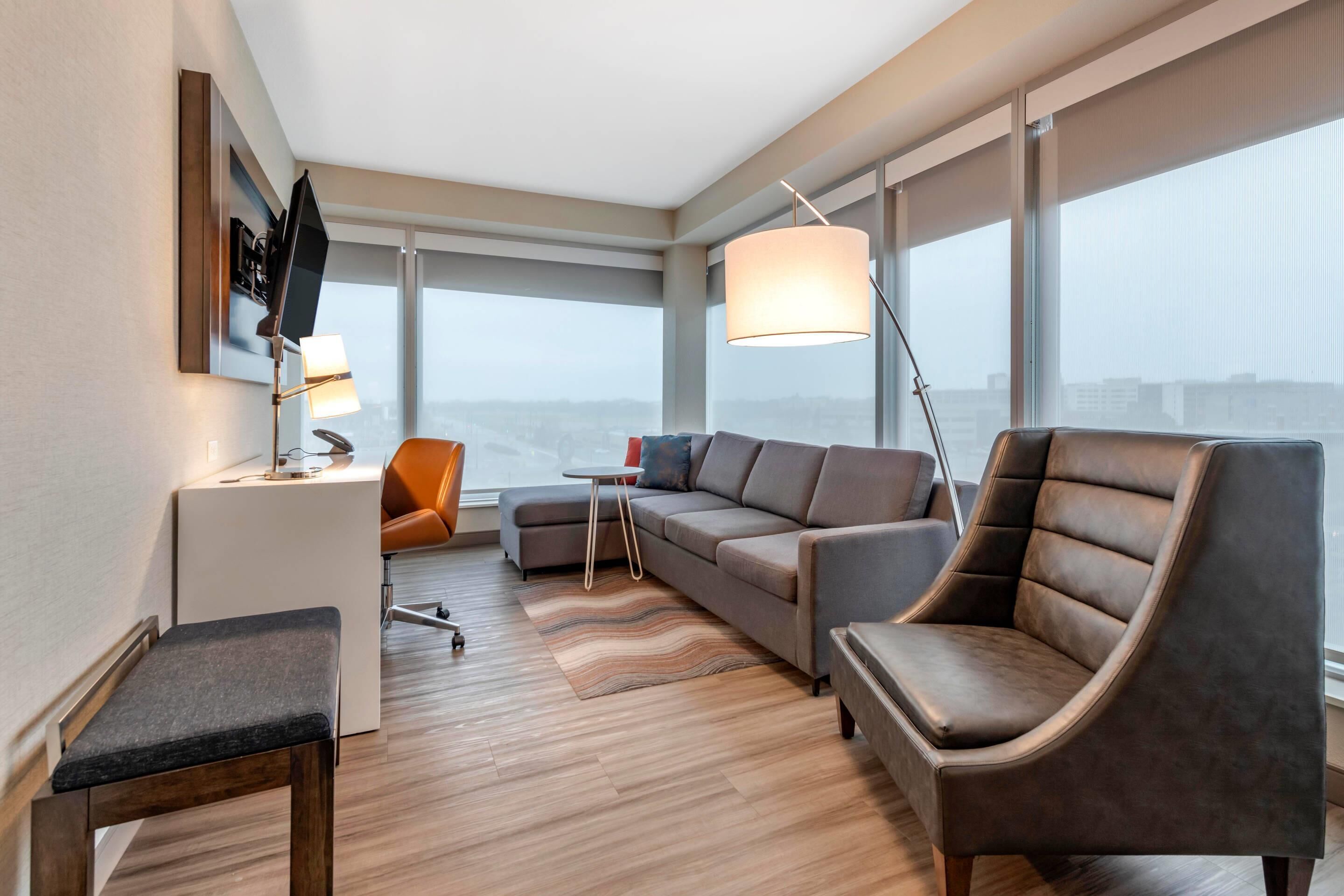 Pillow-top beds, desk, laptop workspace, iron/ironing board