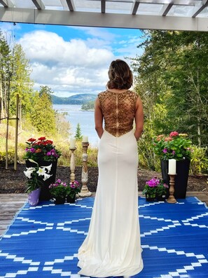 Outdoor banquet area