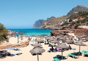 Plage, chaises longues