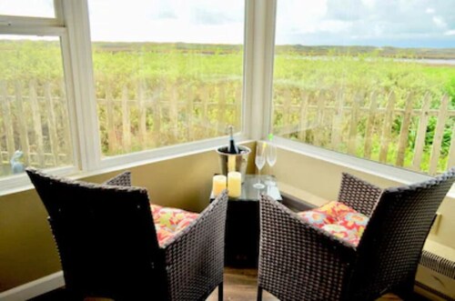 Panoramic Windows, Double showers, Fireplace