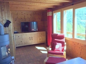 Fernseher, Kamin, DVD-Player