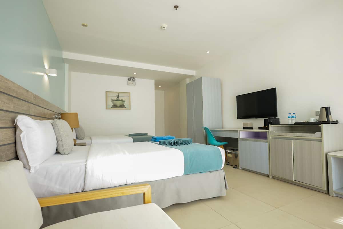 Room, 2 Double Beds, Pool Access, Poolside | Premium bedding, in-room safe, desk, blackout curtains