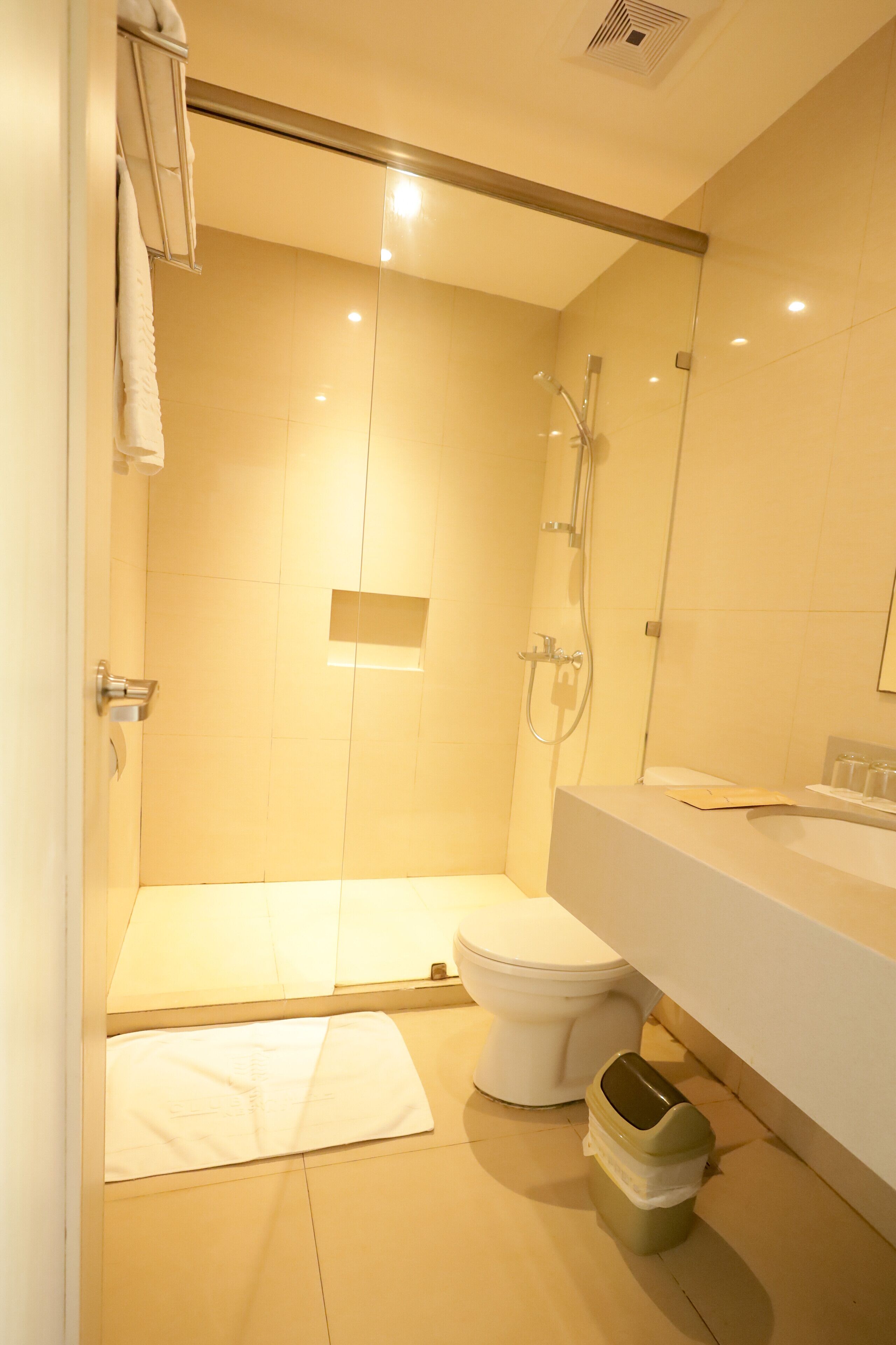room, 2 double beds, pool access, poolside | bathroom | shower, free toiletries, slippers, towels