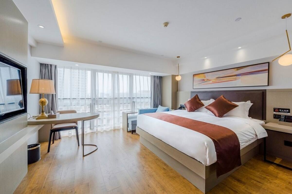 Business-Doppelzimmer | Verdunkelungsvorhänge, kostenloses WLAN
