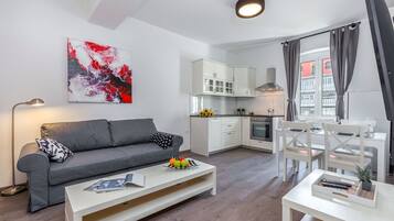 City Apartment, 2 Bedrooms | Living area | Flat-screen TV