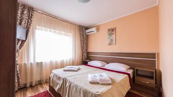 Individually decorated, individually furnished, desk, blackout curtains