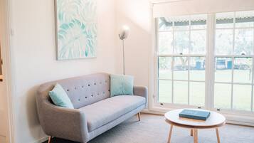 Smart TV, DVD player, books, video library