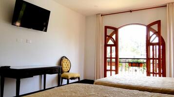 Desk, free WiFi, bed sheets