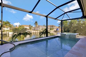 House, Multiple Beds (Waterfront home with pool, spa and ou) | Pool | A heated pool