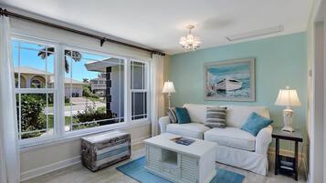 House, 1 King Bed with Sofa bed (Inviting waterfront home with western) | Living room | Flat-screen TV