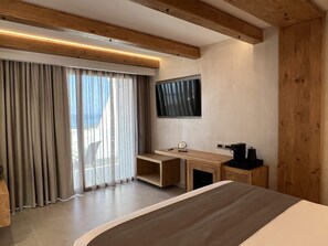 Premium Double Room Sea View | Minibar, in-room safe, individually furnished, blackout curtains - The Noverian Antama Organic Beach Resort Chania with Outdoor Heated Pool (Chania)