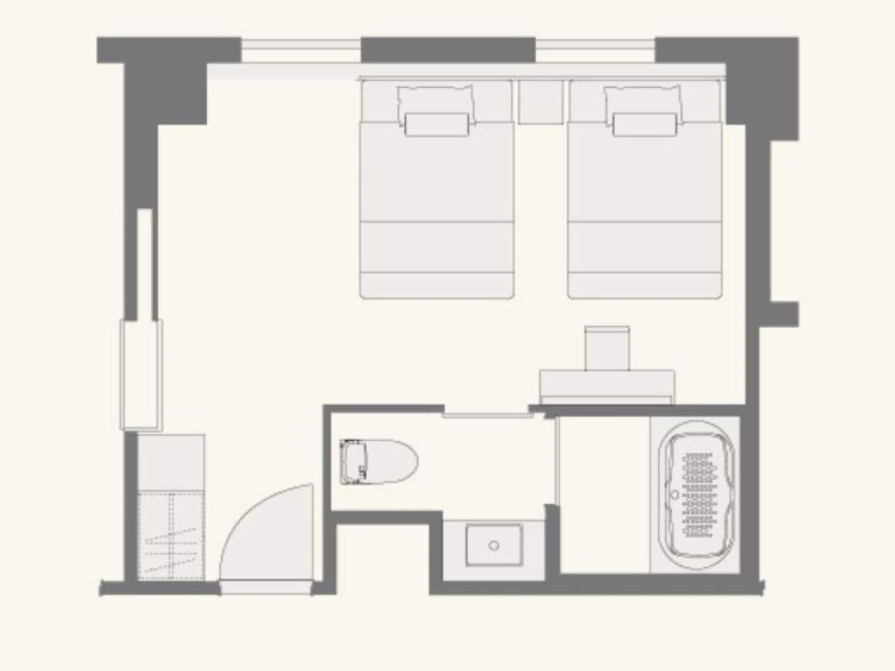 deluxe twin room, non smoking | floor plan