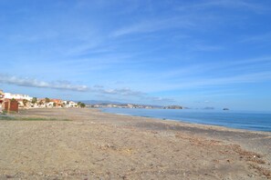 Beach nearby, sun-loungers