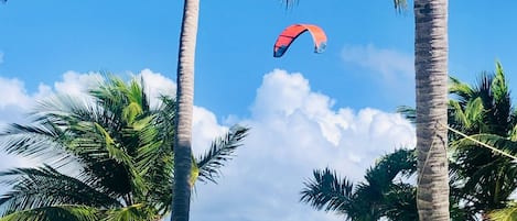 Beach nearby, sun-loungers, beach towels