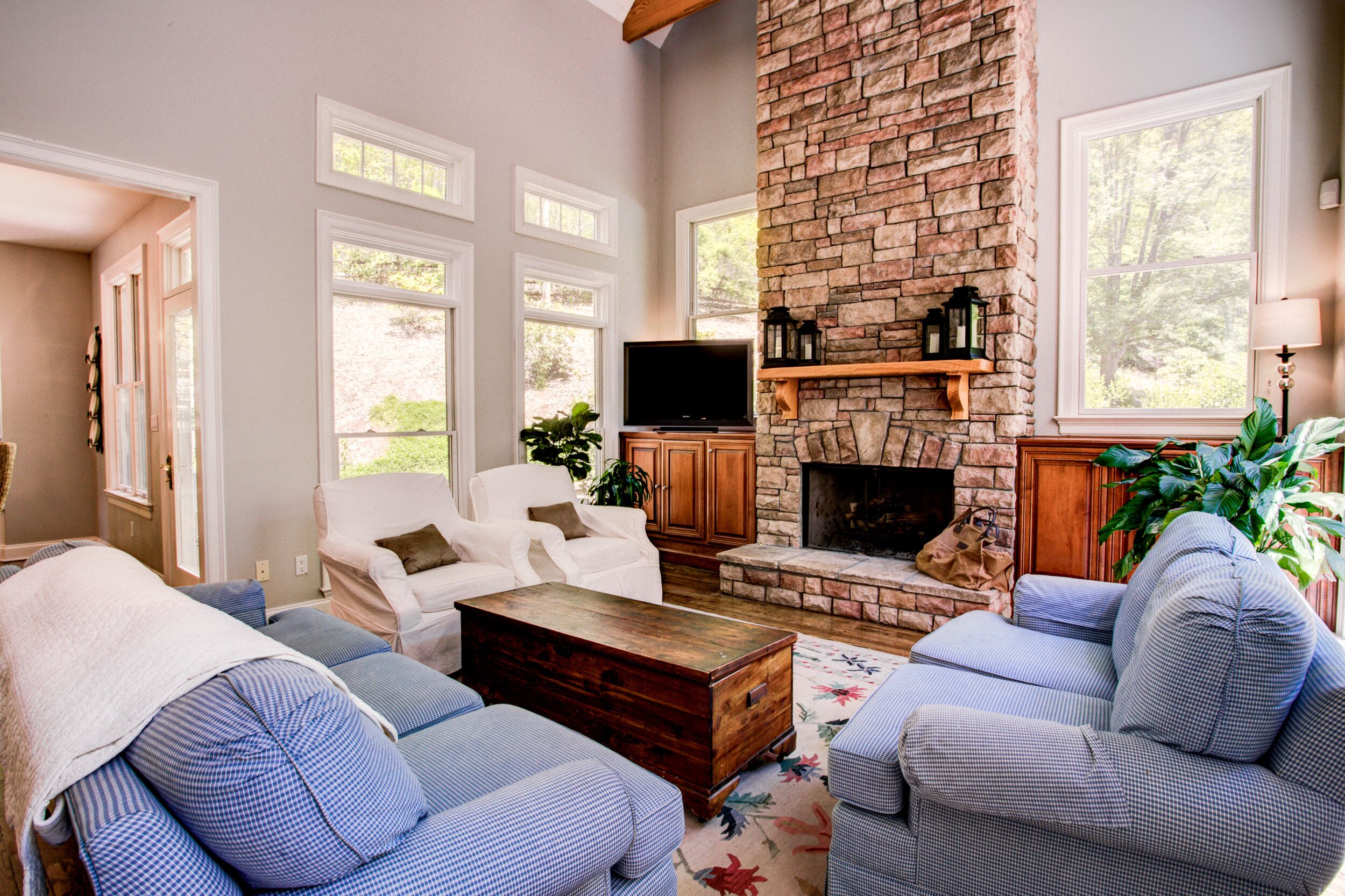 Smart TV, chimenea, videojuegos y reproductor de DVD 