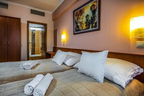 Desk, free WiFi, bed sheets