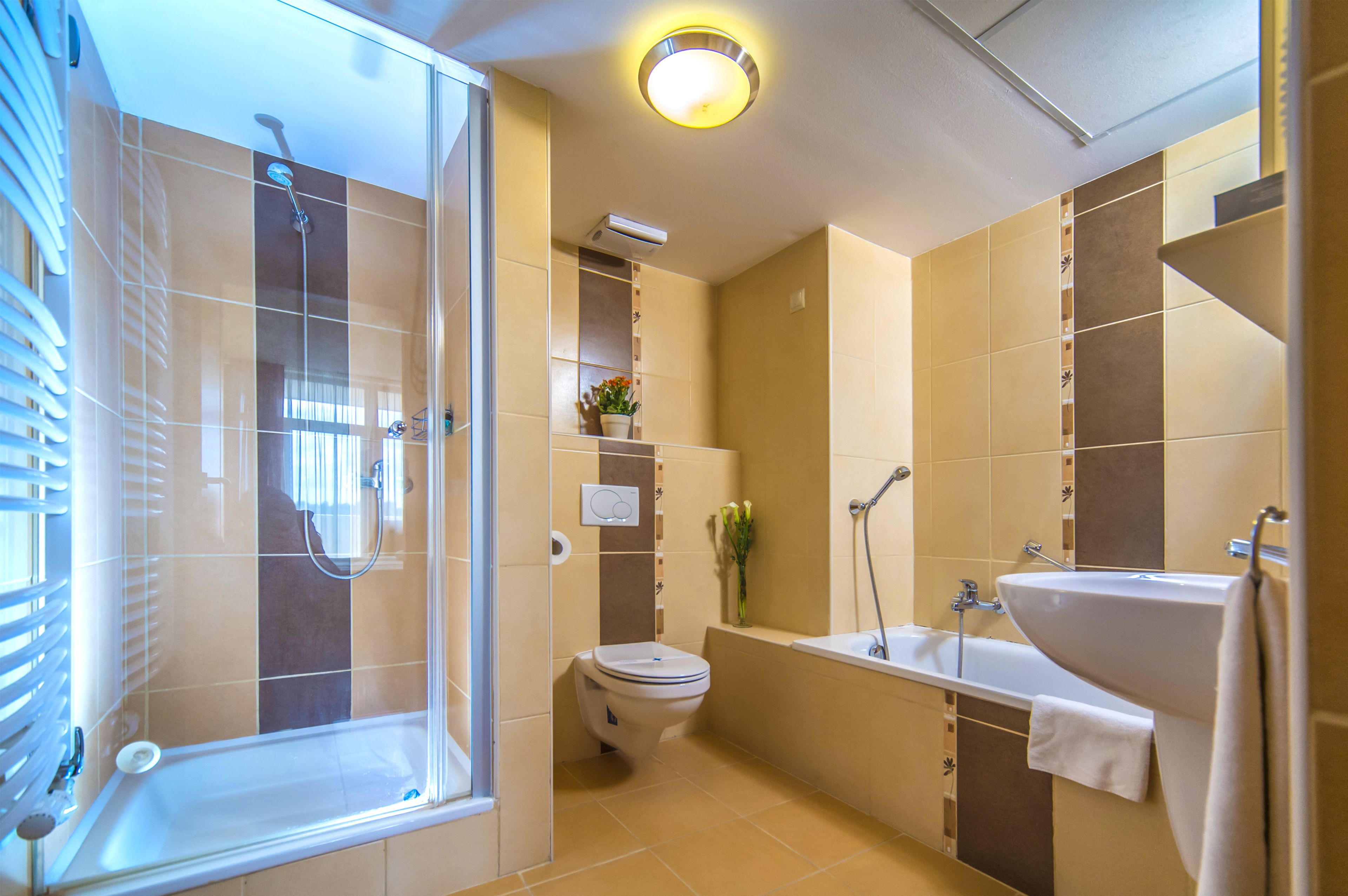 Junior-Apartment, Mehrere Betten, Parkblick | Badezimmer | Handtücher