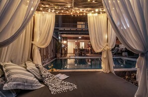 Piscine extérieure, piscine chauffée