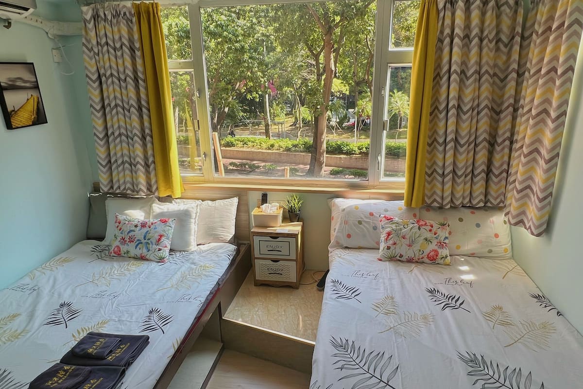 Classic Quadruple Room, 2 Double Beds, Garden View