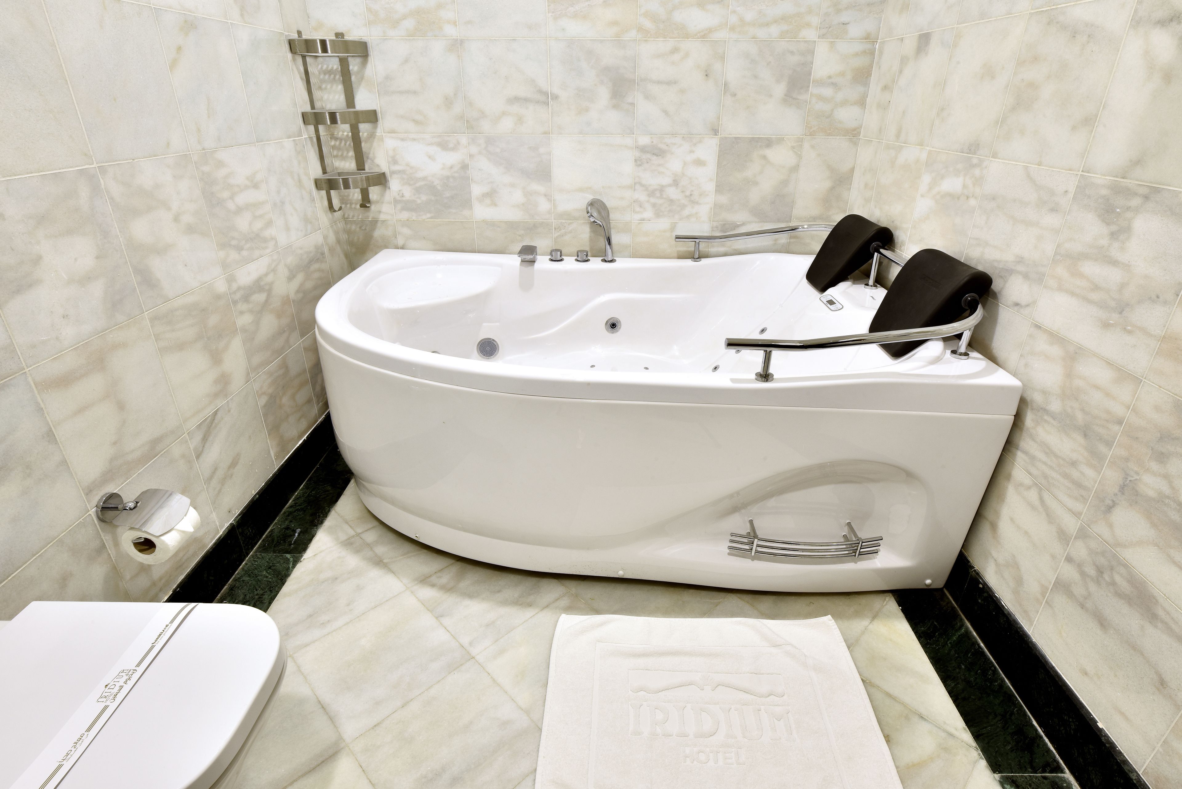 bathtub, free toiletries, hair dryer, bathrobes