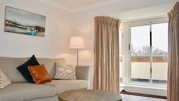 20-inch flat-screen TV with digital channels, TV, fireplace