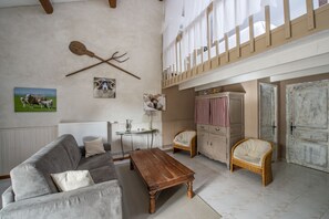 Family Cottage, 1 Bedroom (La Bergerie) | Living area | Flat-screen TV - Mas Séraphin (L'Isle-sur-la-Sorgue)