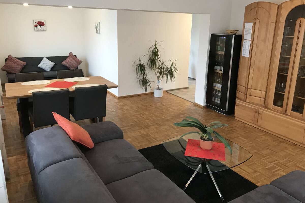 Comfort Apartment | Living area | 120-cm flat-screen TV with satellite channels, Smart TV, Netflix