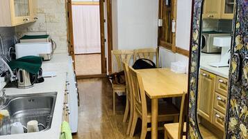 Shared fridge, microwave, electric kettle