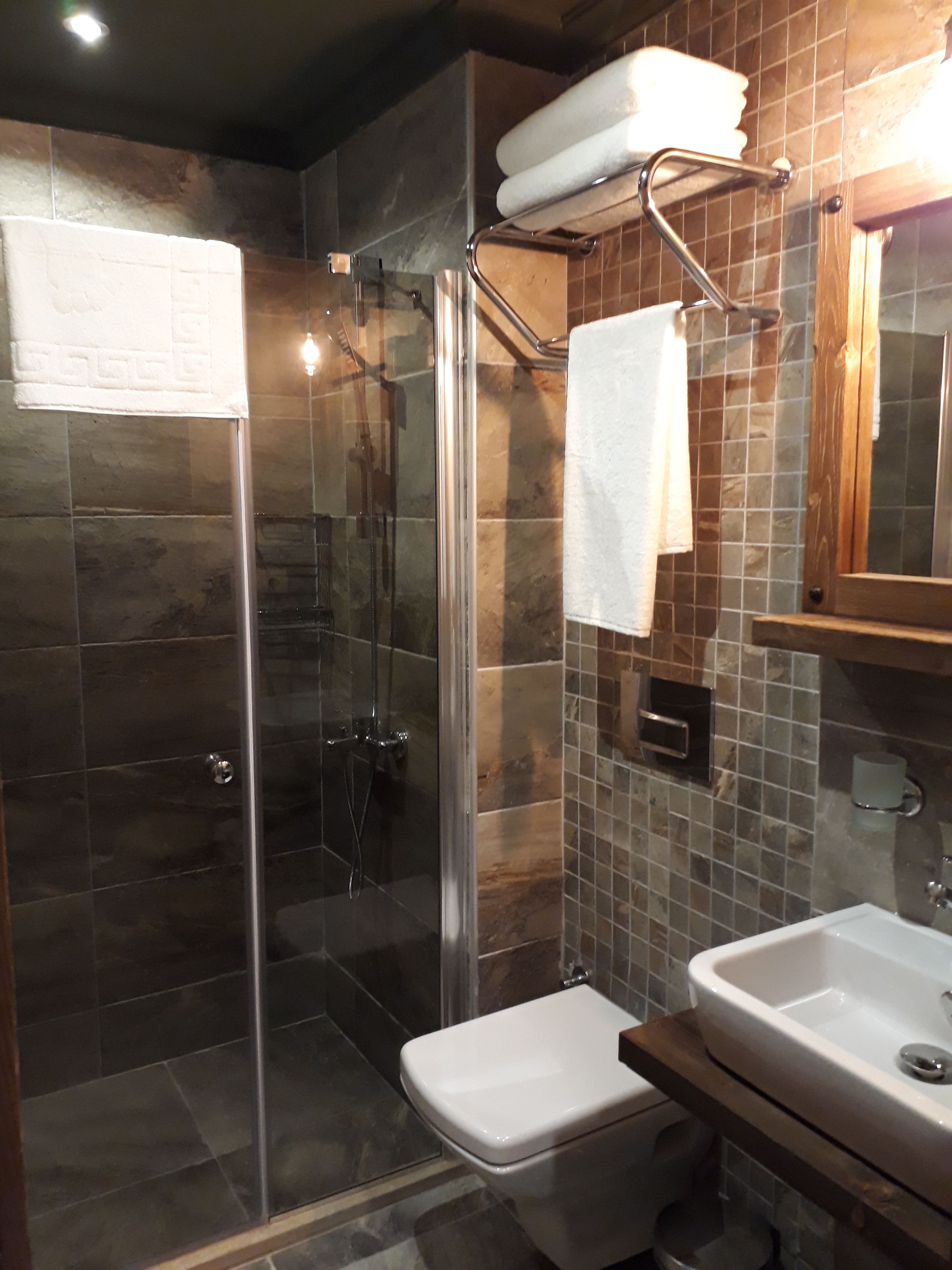 shower, free toiletries, hair dryer, slippers