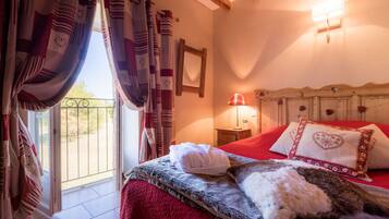 Premium bedding, down duvets, individually decorated