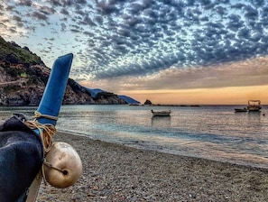 Perto da praia, toalhas de praia