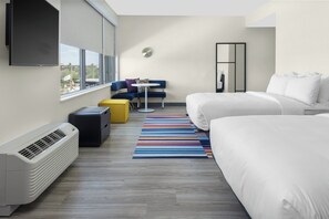 aloft, Room, 2 Queen Beds, Non Smoking | In-room safe, desk, blackout drapes, iron/ironing board