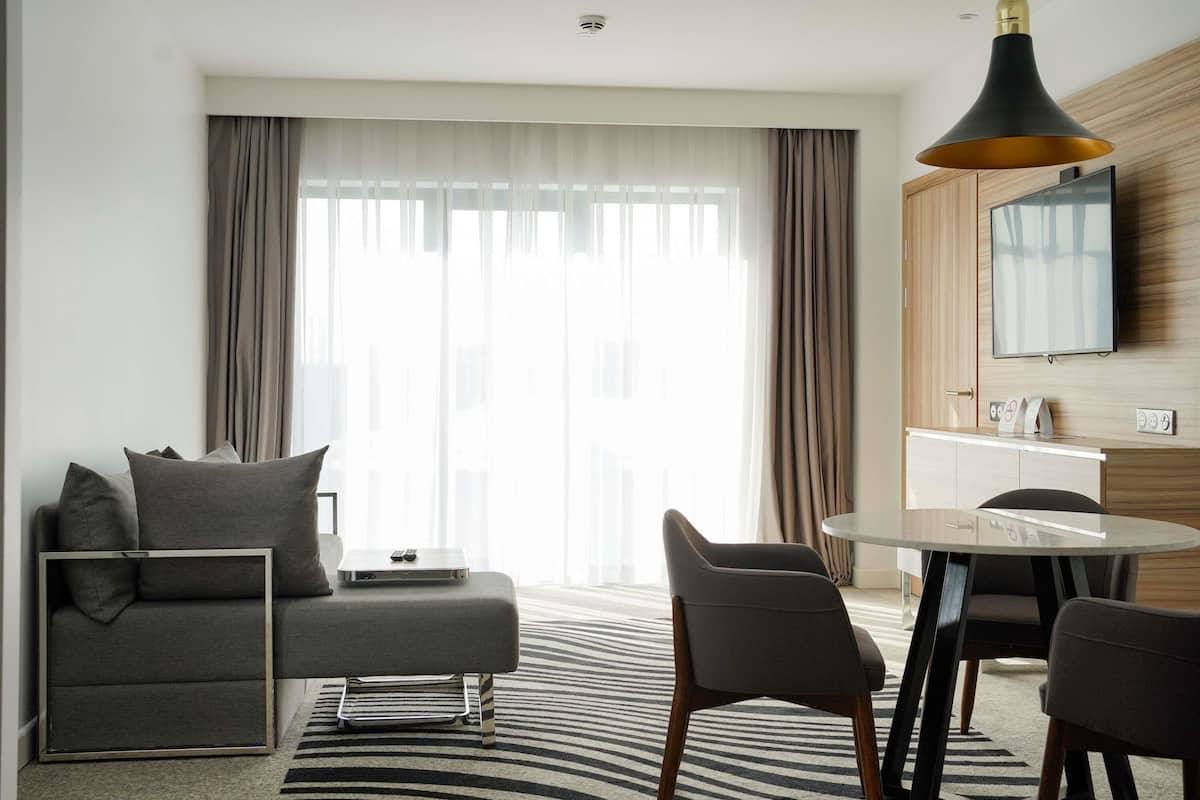 Căn hộ, 1 giường đôi và sofa giường | Minibar, bàn, khu vực làm việc phù hợp cho laptop, phòng cách âm