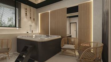 Indoor spa tub