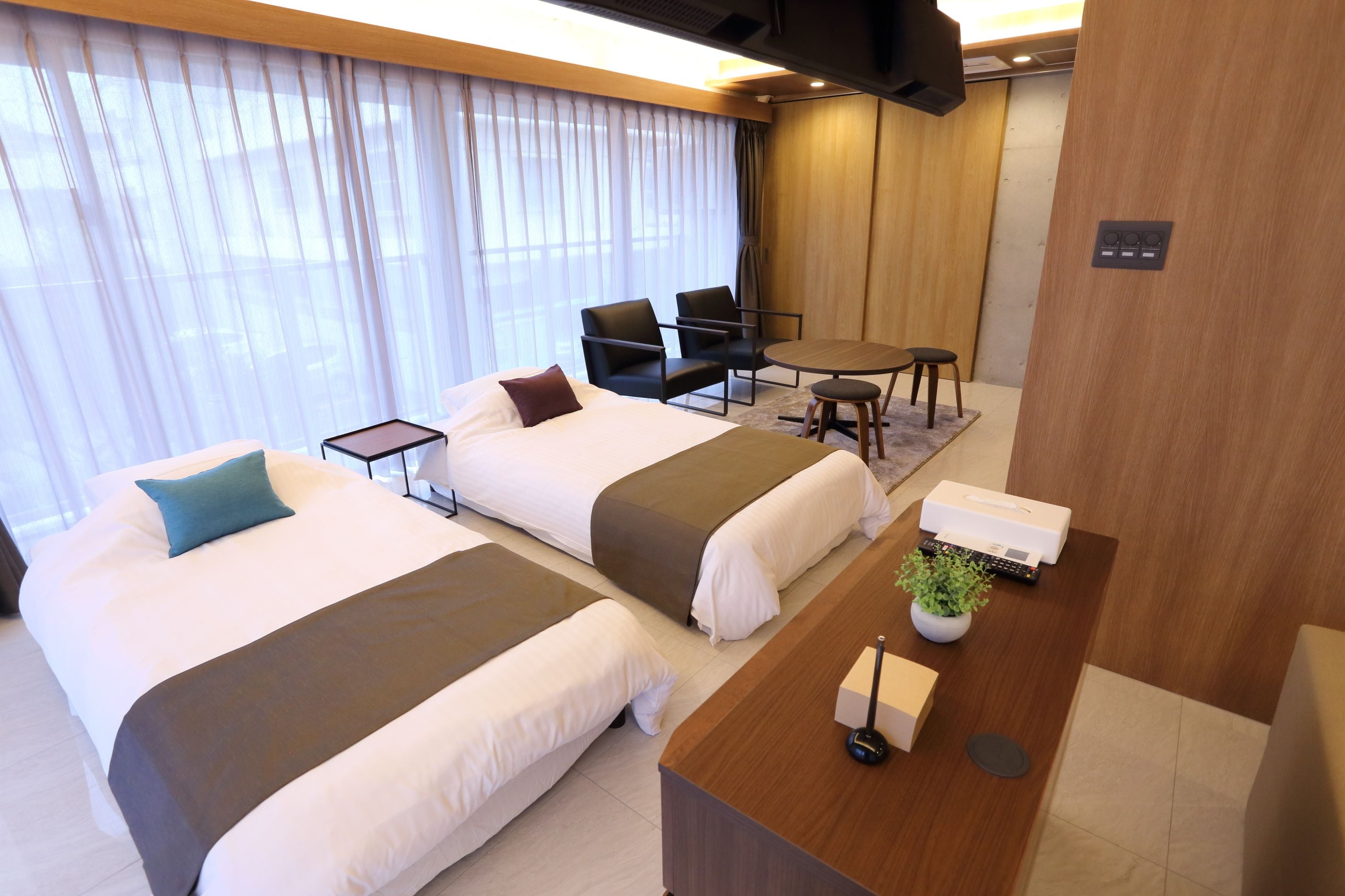 Quadruple Room, Non Smoking, Kitchenette | 1 bedroom, blackout curtains, free WiFi, bed sheets